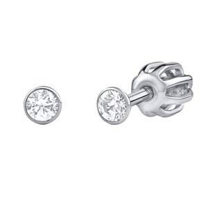 Strieborné náušnice kôstky so Swarovski Zirconia 2,5 mm