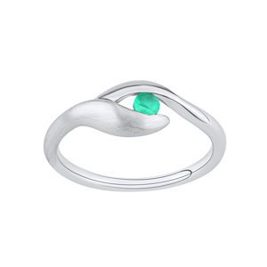 Strieborný prsteň Claire s pravým Smaragdom veľkosť obvod 49 mm