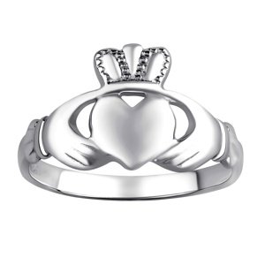 Dámsky celostrieborný keltský prsteň CLADDAGH veľkosť obvod 48 mm