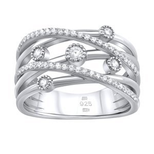 Luxusný strieborný prsteň ADHARA so zirkónmi veľkosť obvod 57 mm