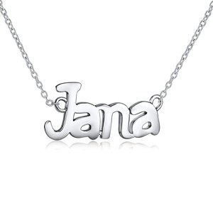 Strieborný náhrdelník s menom JANA