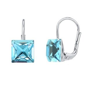 Strieborné náušnice so Swarovski® Crystals Aquamarine