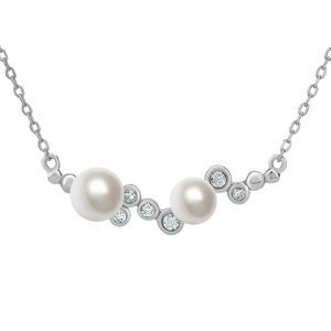 Strieborný perlový náhrdelník ILUMIA