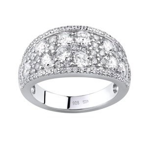Luxusný strieborný prsteň CARMEN so zirkónmi veľkosť obvod 53 mm