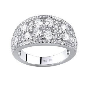 Luxusný strieborný prsteň CARMEN so zirkónmi veľkosť obvod 47 mm