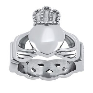 Oceľový prsteň Claddagh - AKCIA veľkosť obvod 71 mm