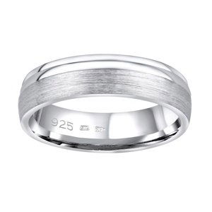 Snubný strieborný prsteň AMORA v prevedení bez kameňa pre mužov aj ženy veľkosť obvod 48 mm