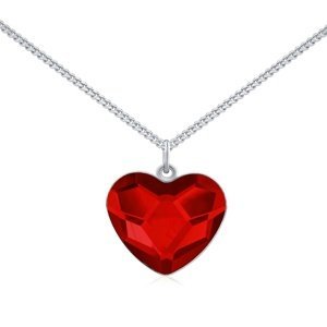 Strieborný náhrdelník so Swarovski® Crystals srdce červené