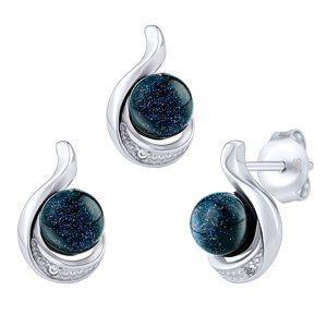 Strieborná súprava šperkov Geonna so syntetickým slnečným kameňom a Brilliance Zirconia