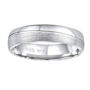 Snubný strieborný prsteň PRESLEY v prevedení bez kameňa pre mužov aj ženy veľkosť obvod 49 mm