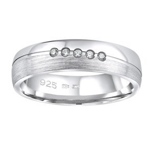 Snubný strieborný prsteň PRESLEY v prevedení so zirkónmi pre ženy veľkosť obvod 56 mm