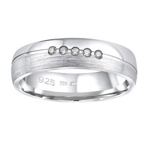 Snubný strieborný prsteň PRESLEY v prevedení so zirkónmi pre ženy veľkosť obvod 56 mm