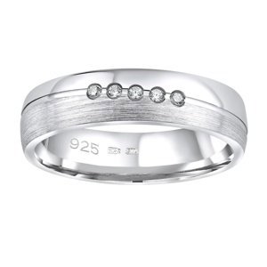 Snubný strieborný prsteň PRESLEY v prevedení so zirkónmi pre ženy veľkosť obvod 54 mm