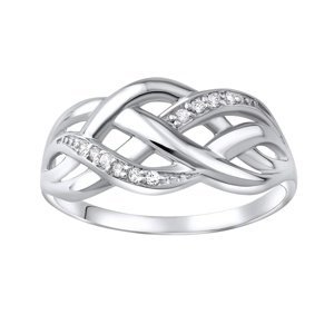Luxusný strieborný prsteň ELISEE so zirkónmi veľkosť obvod 60 mm