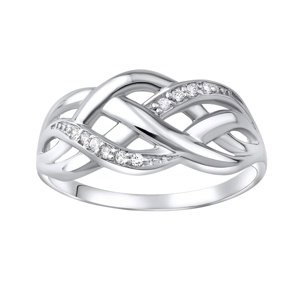 Luxusný strieborný prsteň ELISEE so zirkónmi veľkosť obvod 49 mm