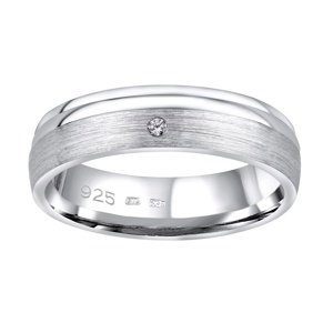 Snubný strieborný prsteň AMORA v prevedení so zirkónom pre ženy veľkosť obvod 59 mm