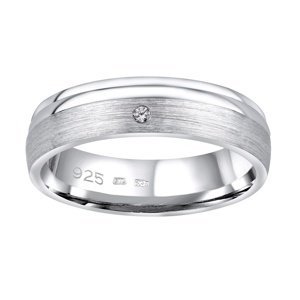Snubný strieborný prsteň AMORA v prevedení so zirkónom pre ženy veľkosť obvod 56 mm