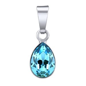 Strieborný prívesok Drop v tvare kvapky Swarovski® Crystals aquamarine