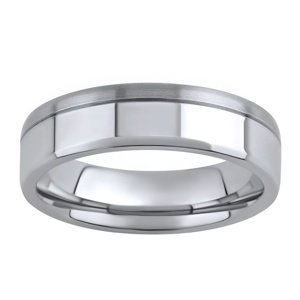 Oceľový prsteň - snubný - pre mužov RC2028-M veľkosť obvod 73 mm