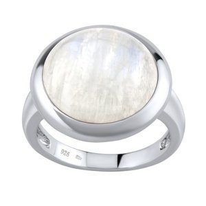 Strieborný prsteň s prírodným Mesačným kameňom veľkosť obvod 58 mm