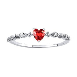 Strieborný prsteň Gertie v tvare srdca s Brilliance Zirconia veľkosť obvod 46 mm