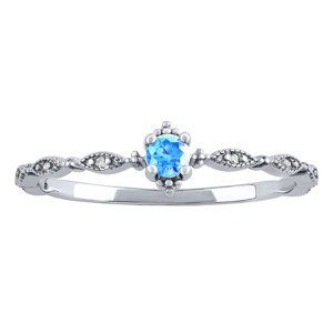 Strieborný prsteň Manon s modrým a čírymi Brilliance Zirconia veľkosť obvod 58 mm