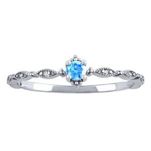 Strieborný prsteň Manon s modrým a čírymi Brilliance Zirconia veľkosť obvod 62 mm