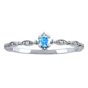 Strieborný prsteň Manon s modrým a čírymi Brilliance Zirconia veľkosť obvod 53 mm