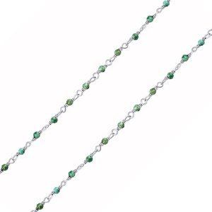 Strieborný náhrdelník s pravým smaragdom Arika