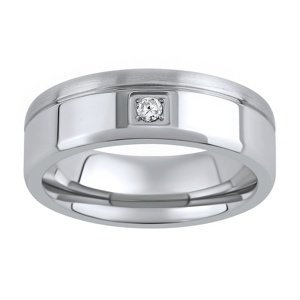Oceľový prsteň - snubný - pre ženy RC2028-Z veľkosť obvod 57 mm