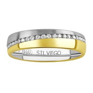 Snubný strieborný prsteň Glowie pozlátený žltým zlatom s Brilliance Zirconia veľkosť obvod 55 mm