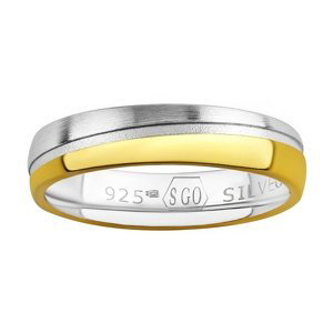 Snubný strieborný prsteň Glowie pozlátený žltým zlatom veľkosť obvod 51 mm