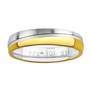 Snubný strieborný prsteň Glowie pozlátený žltým zlatom veľkosť obvod 49 mm