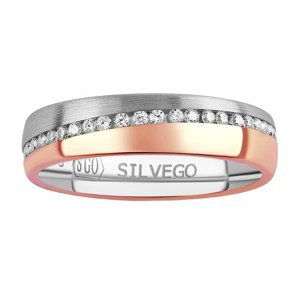 Snubný strieborný prsteň Rose pozlátený ružovým zlatom s Brilliance Zirconia veľkosť obvod 56 mm