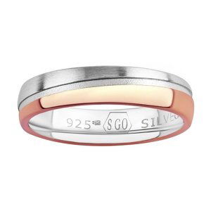 Snubný strieborný prsteň Rose pozlátený ružovým zlatom veľkosť obvod 70 mm
