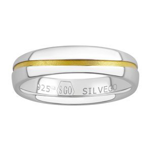 Snubný strieborný prsteň Sunny pozlátený žltým zlatom veľkosť obvod 70 mm