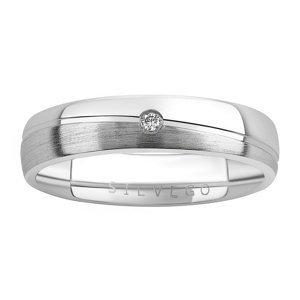 Snubný strieborný prsteň GLAMIS s diamantom veľkosť obvod 60 mm