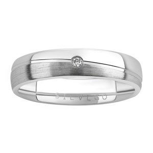 Snubný strieborný prsteň GLAMIS s diamantom veľkosť obvod 51 mm