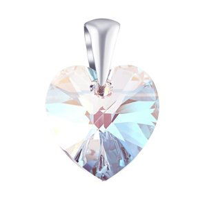 Strieborný prívesok srdce 14mm so Swarovski® Crystals Shimmer