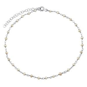 Strieborný náramok s prírodnými bielymi perlami Arika