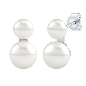 Strieborné náušnice Noelle s bielymi prírodnými perlami