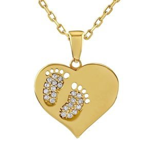Zlatý náhrdelník Darya so srdcom zo žltého zlata s Brilliance Zirconia