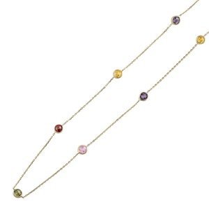 Zlatý náhrdelník Fleur s guličkami Brilliance Zirconia 14kt