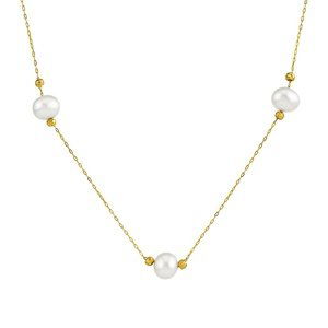 Zlatý náhrdelník Rosemary s pravými perlami