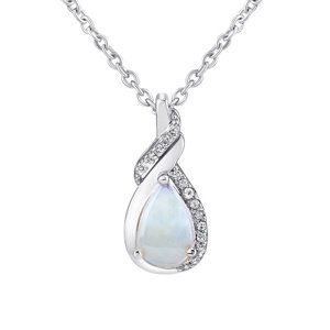 Strieborný náhrdelník Derica s pravým modrým opálom a čírym topazom