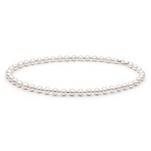 Perlový náhrdelník Magestic z bielych perál so zapínaním z ružového zlata