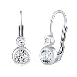 Strieborné náušnice s čírymi Swarovski® Zirconia