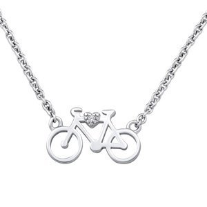Strieborný náhrdelník bicykel