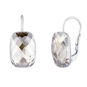 Strieborné náušnice Baguette so Swarovski® Crystals Silver Shade