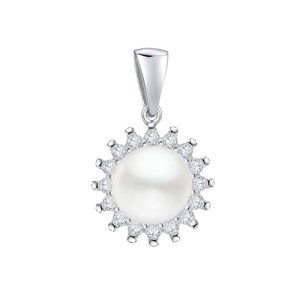 Strieborný prívesok VERA s bielou prírodnou perlou